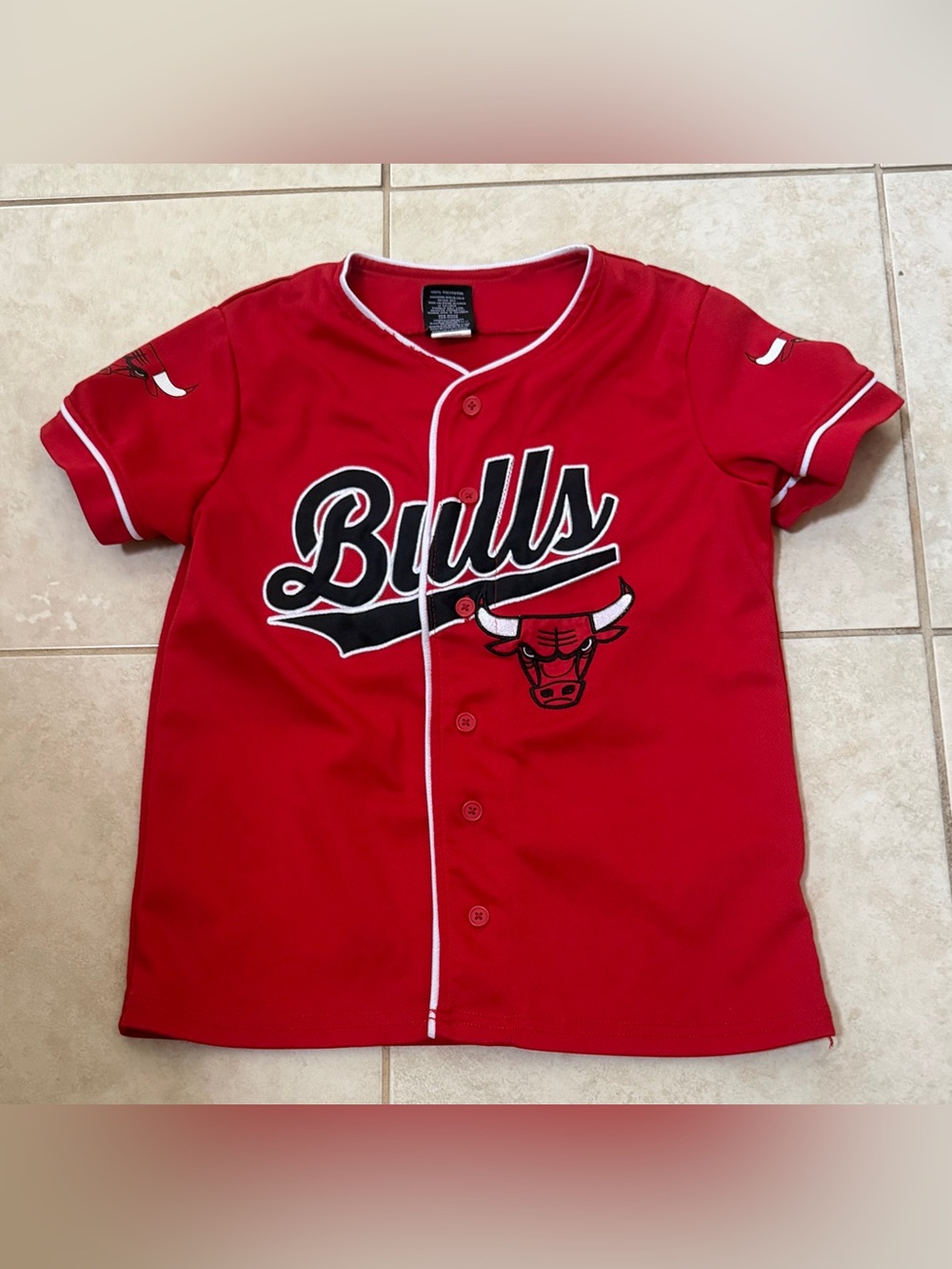 Chicago Bulls Kids Red Button-Front Jersey Top